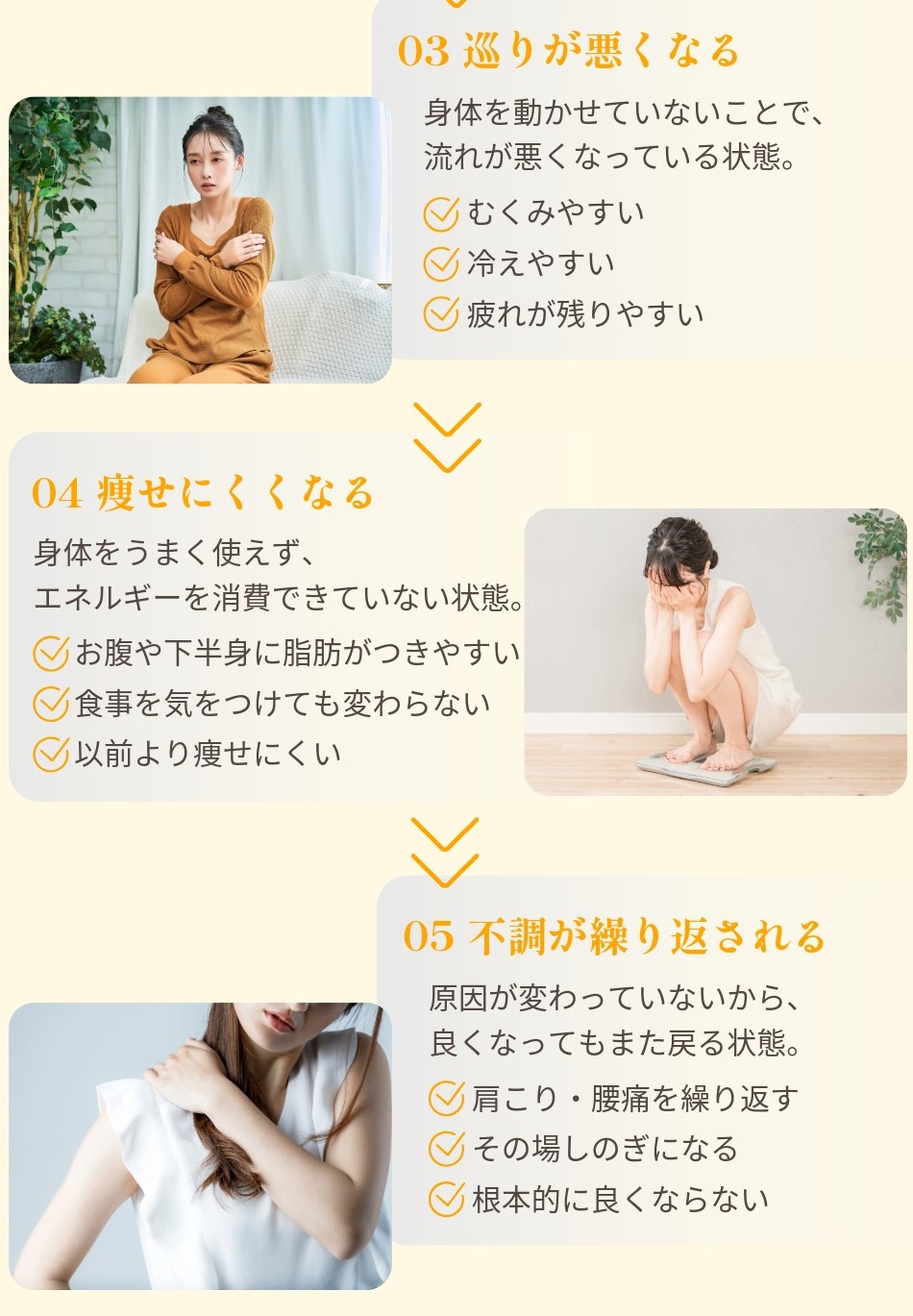 不調の原因をそのままにしていると起こること